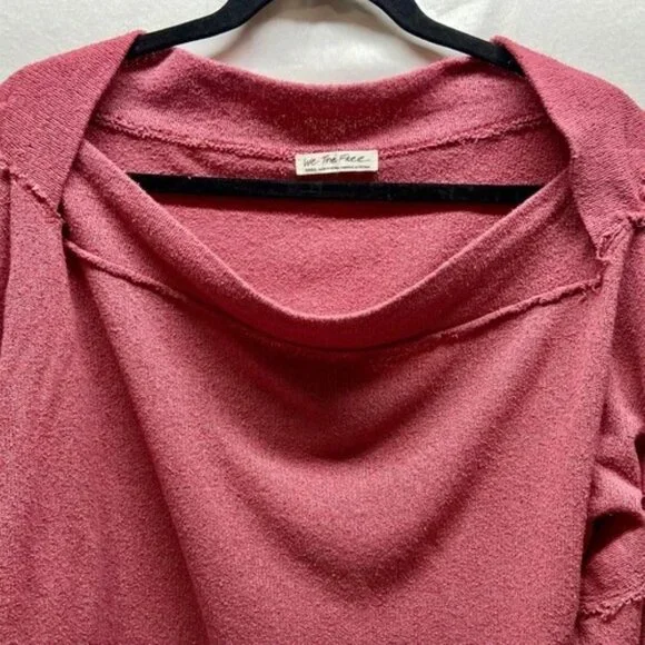 We The Free Stay With Me Hacci Top Women's Small Raspberry Pink Long Sleeve GUC - Picture 2 of 10